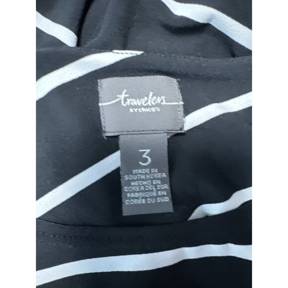 Travelers by Chico's 3/4 Sleeve Striped Asymmetrical Hem Tunic Size XL - Picture 7 of 10